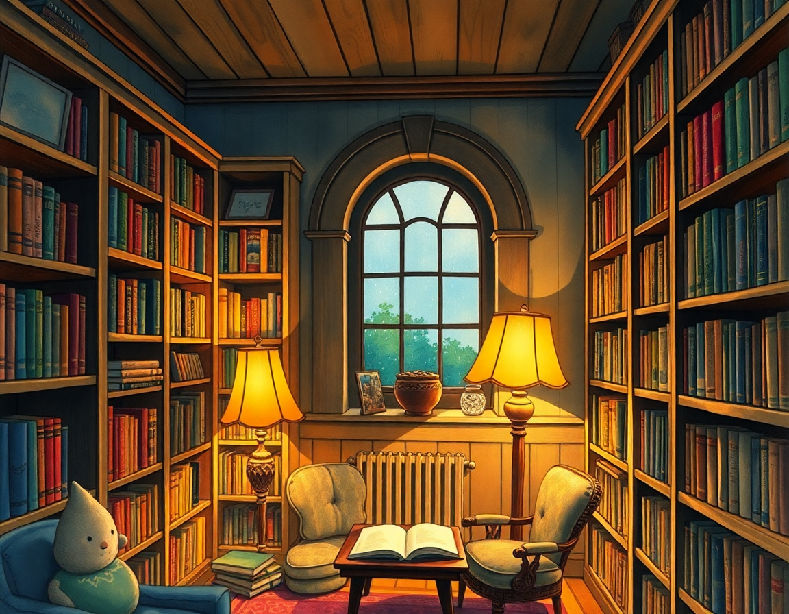 Cozy library corner